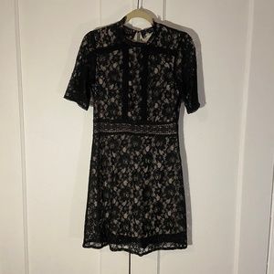 Black Lace Dress with Sleeves size Medium